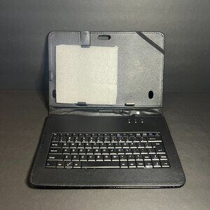 Black Patent Leather Micro B Usb Keyboard Case Stand for 5.5 - 6.5" Tablet